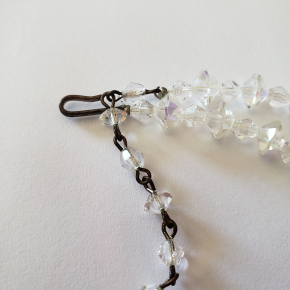 Vintage CHOKER CRYSTAL NECKLACE SINGLE STRAND hook clasp - Picture 5 of 12